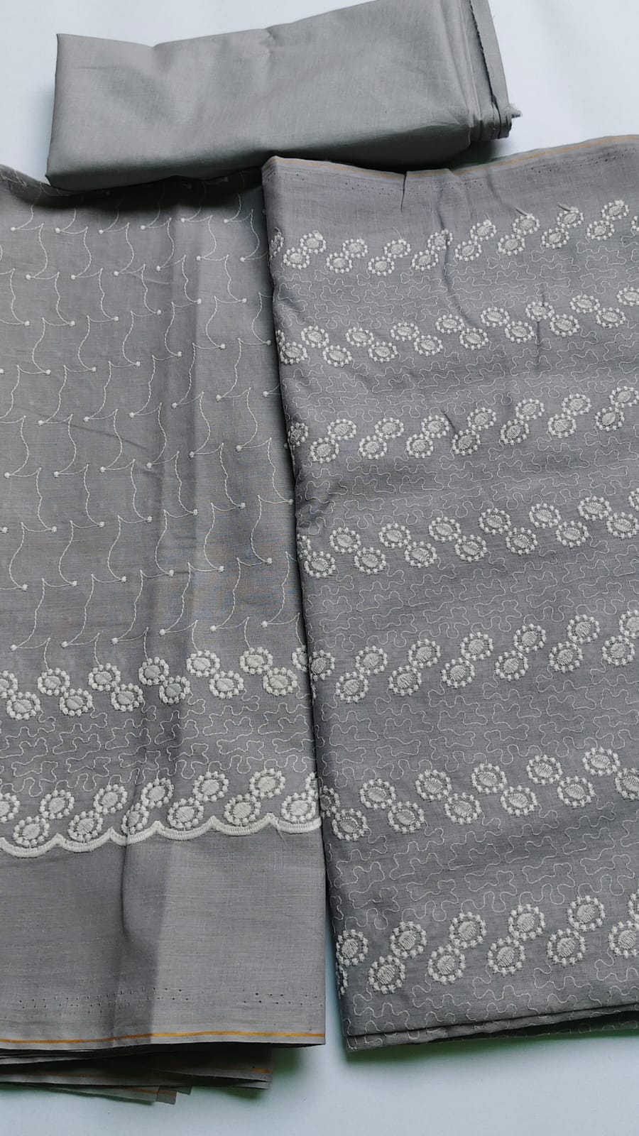 3 Piece Slate Grey Embroided Lawn
