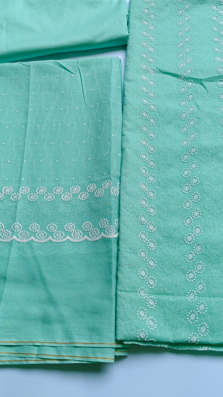 3 Piece Sage Green Embroided Lawn