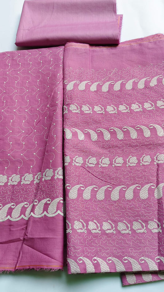 3 Piece Neon Pink Embroided Lawn